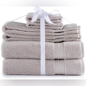🆕 LC Lauren Conrad 6-piece Pima Cotton Bath Towel Set in Light Grey